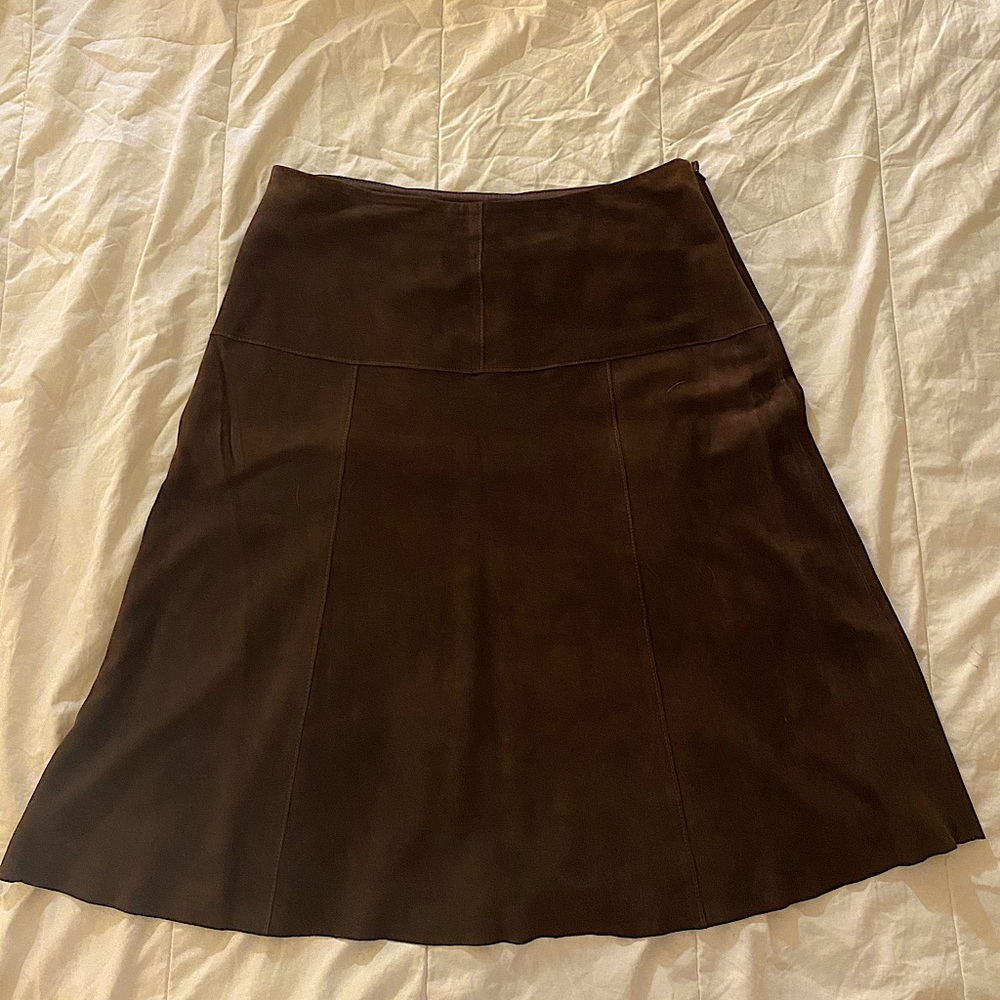 J.Crew 100% Leather Suede Skirt, size 12